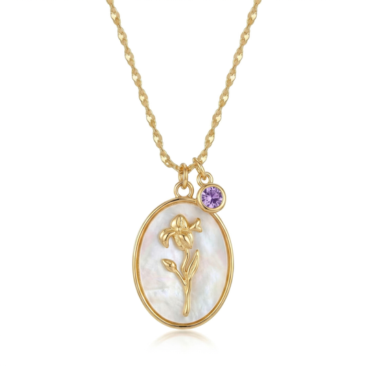 Birth Flower Charm: February (Iris)