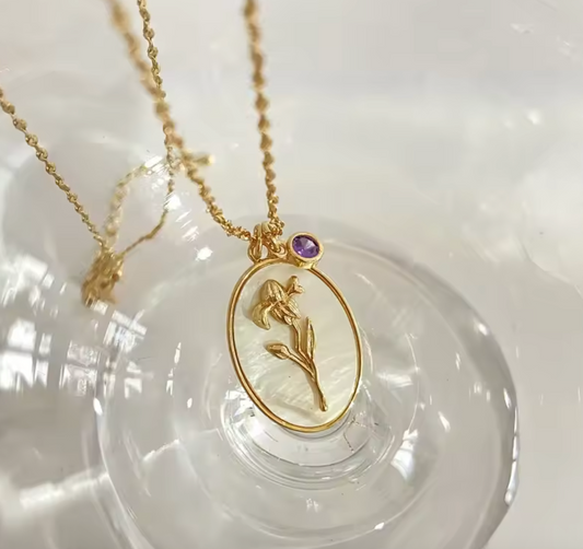 Birth Flower Charm: February (Iris)